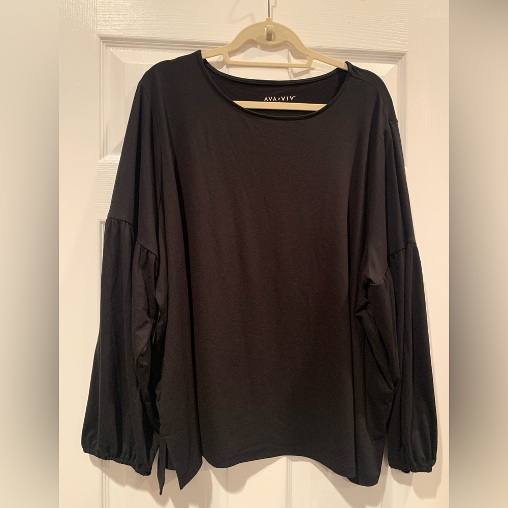 Ava & Viv 3x black long sleeve top